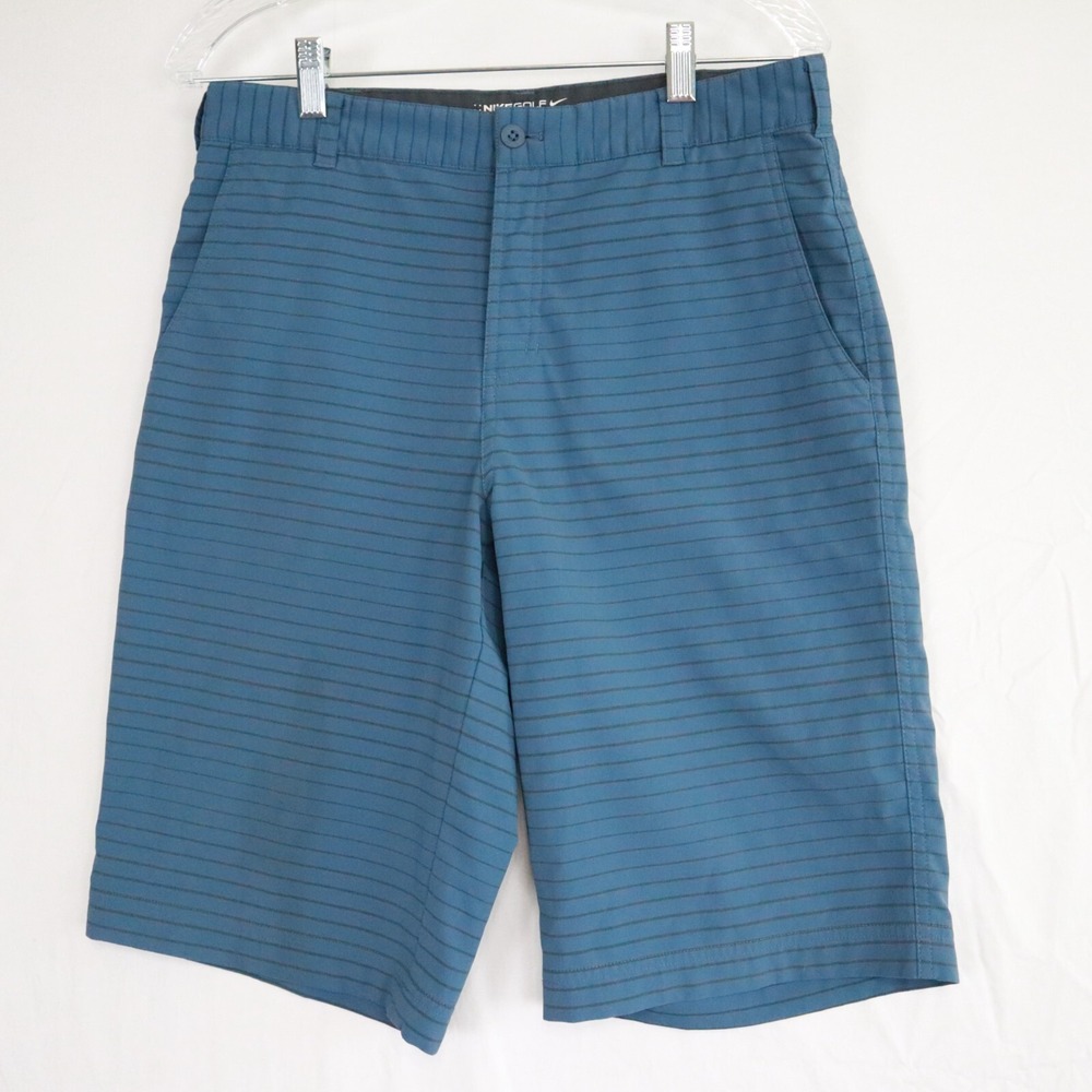 Nike Golf Shorts Mens 30 Dri-Fit Tour‎ Performance Chino Stretch Blue Striped